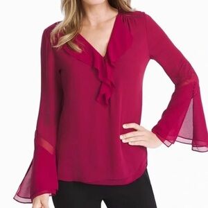 Katherine Ruffle Blouse by WHBM Size 4